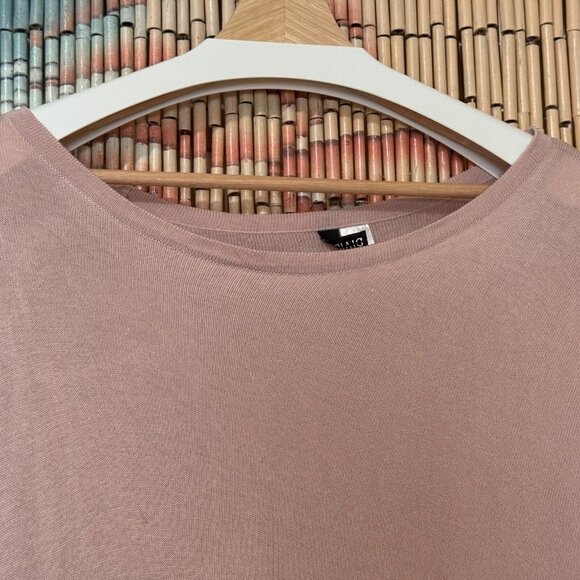 H&M Divided Round Neck Long Sleeve Knit Tunic Sweater, Blush Pink Women's 10 - Picture 3 of 11